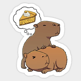 Capybara hungry for Apple Pie Sticker